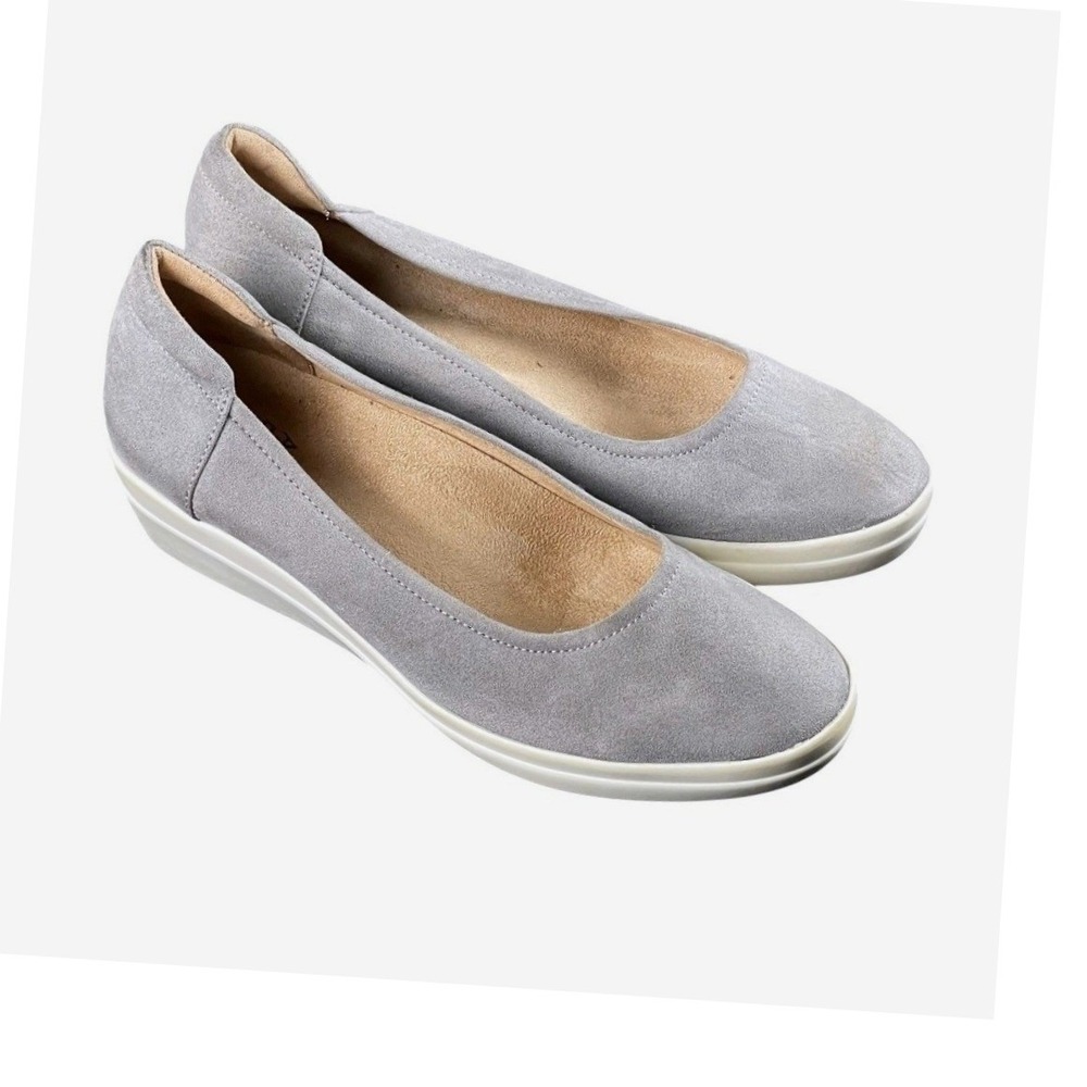 Naturalizer Wedge Flats Womens 8M Grey‎ New w/flaw Condition Comfort Slip On